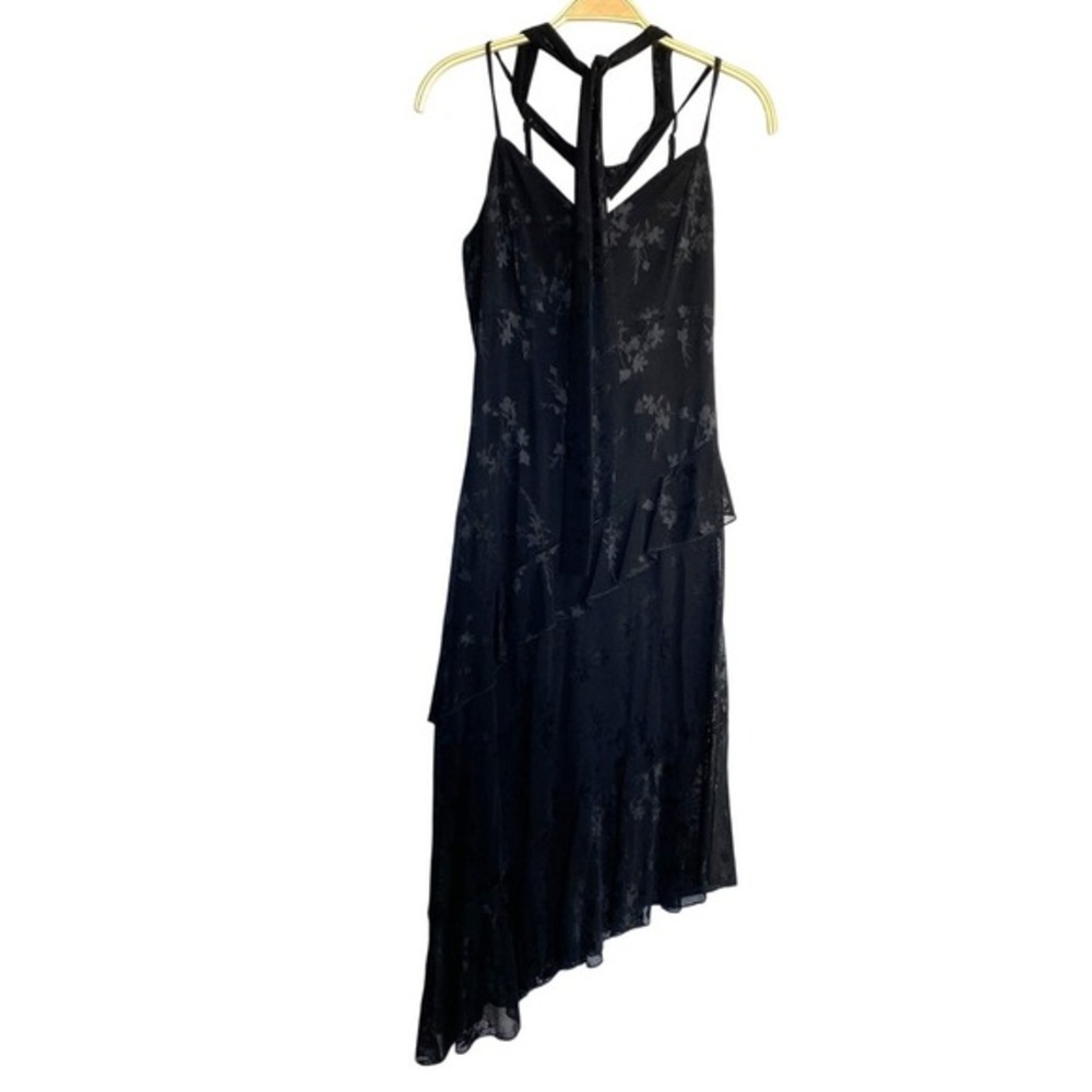 Whimsigoth Fairy Grunge Tiered Dress S Black Mesh Overlay Asymmetric Witchy NWT